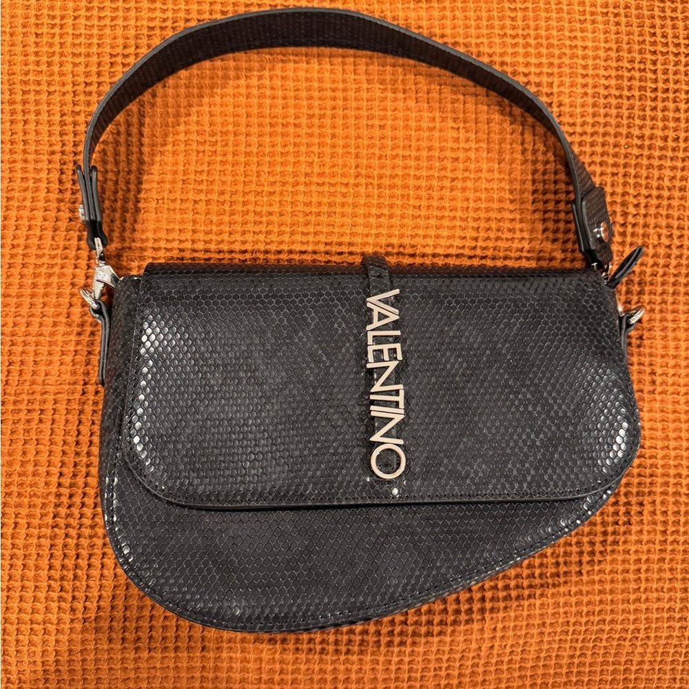 Valentino Textured Black Shoulder Bag